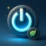 Miniatura: Botão de energia de computador.