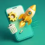 Miniatura: Smartphone acelerando e otimizando.